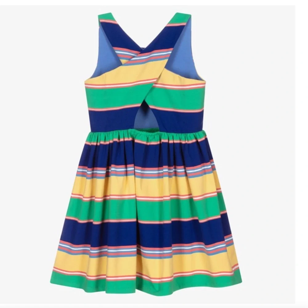 Ralph Lauren Green Striped Dress Girls